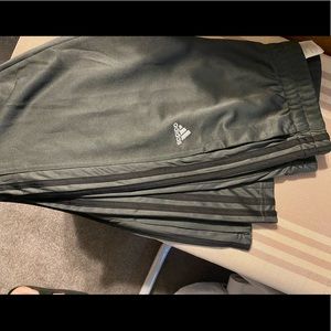 GRAY GREY LONG ADIDAS SOCCER PANTS